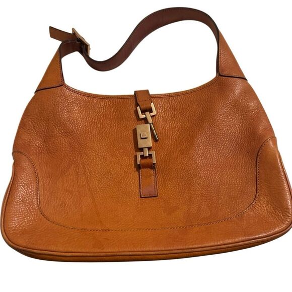 Gucci Tan Leather Jackie piston lock Shoulder Bag - Picture 13 of 14